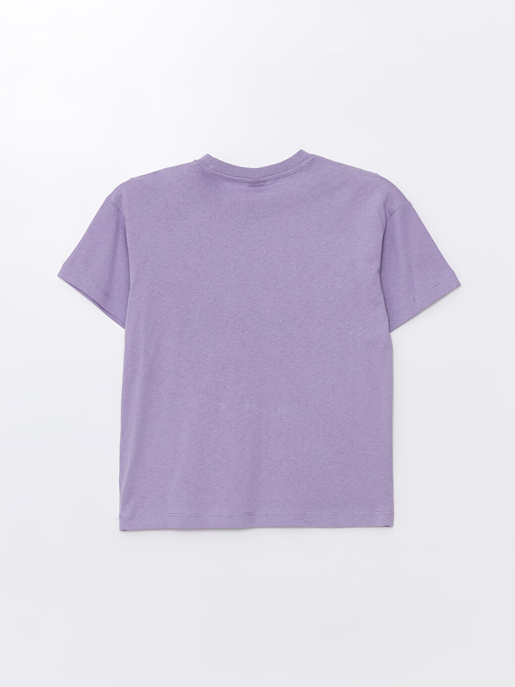 Lila Rahat Kalıp Bisiklet Yaka Erkek Çocuk Tişört-1