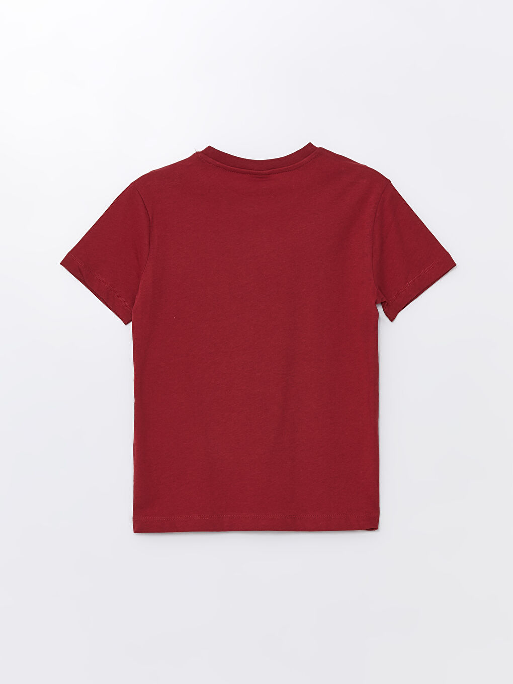 Bordo Bisiklet Yaka Baskılı Kısa Kollu Erkek Çocuk Tişört-1