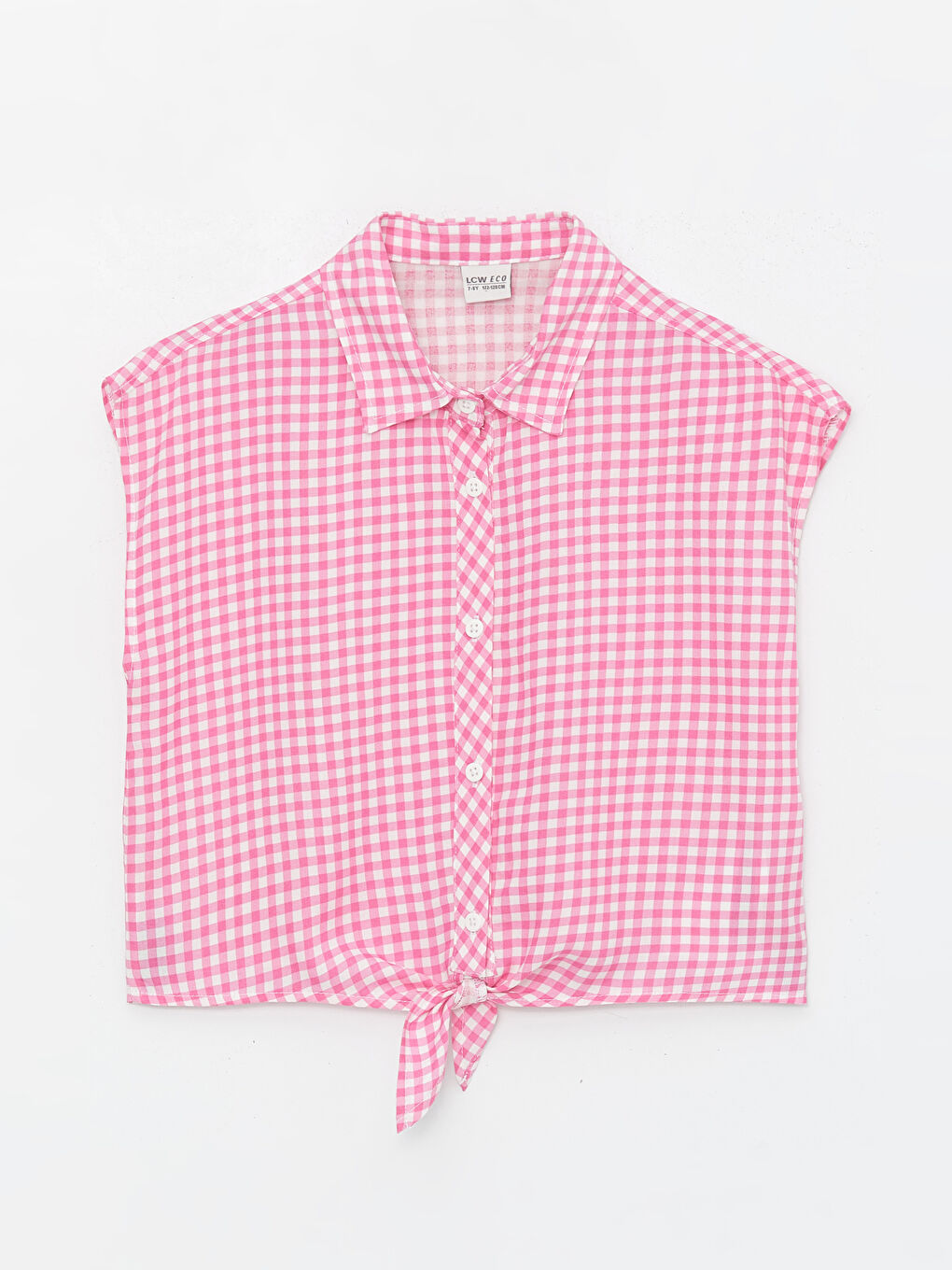 Pembe Ekose Kız Çocuk Gömlek