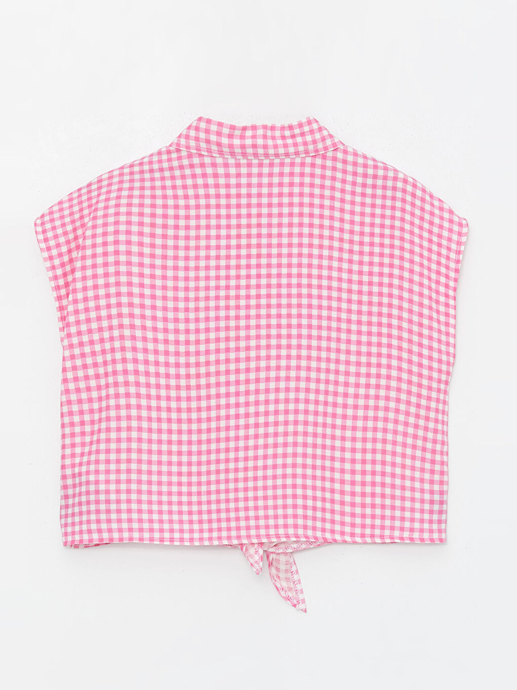 Pembe Ekose Kız Çocuk Gömlek-1