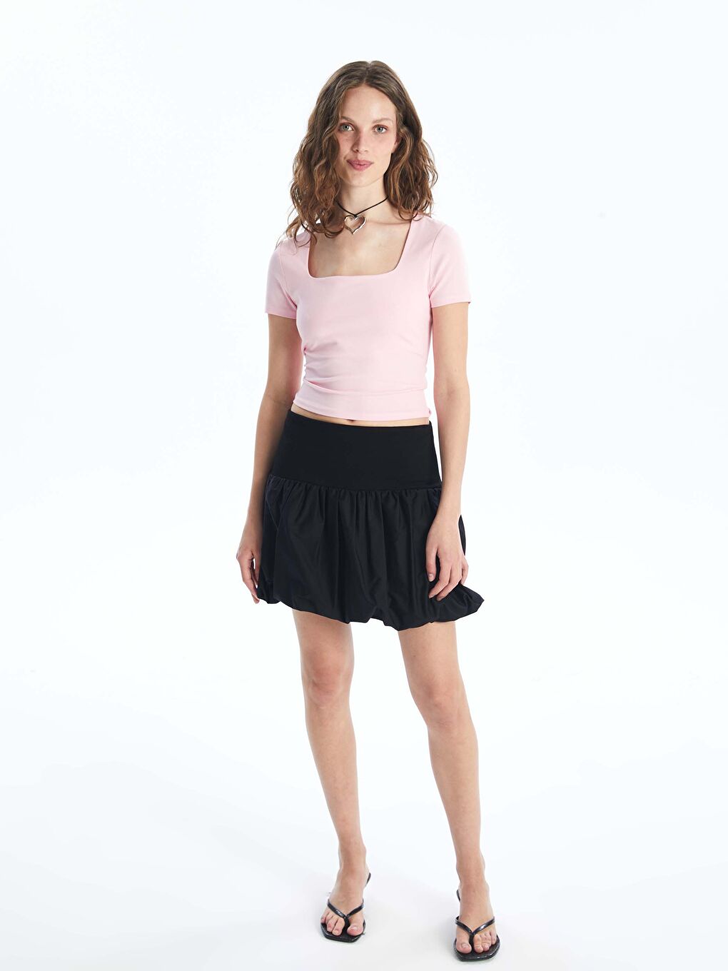 Square Neck Straight Short Sleeve Women T-Shirt -S4JM79Z8-FZP