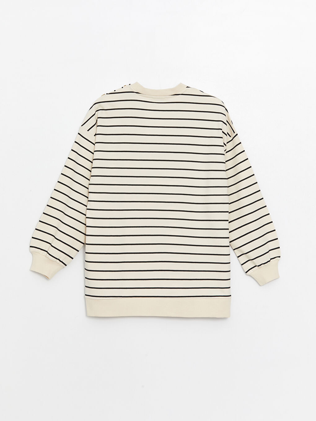 Crew Neck Striped Oversize Women's Sweatshirt Tunic -S4JM96Z8-LEG