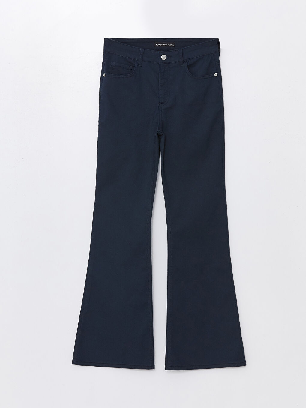 Slim Fit Plain Flared Women's Trousers-5