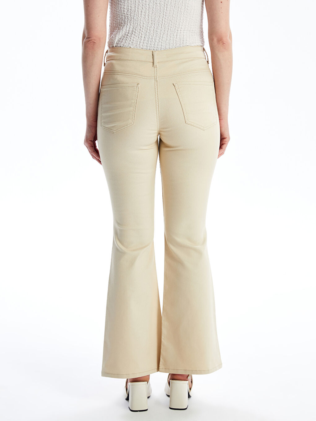 بنطلون نسائي سادة بأقدام واسعة ضيق فيت-5