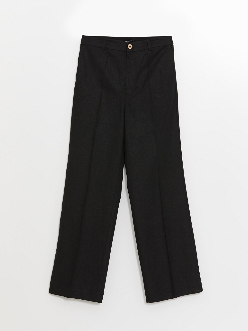 Regular Fit Plain Linen Blend Women's Trousers -S4JN91Z8-CVL