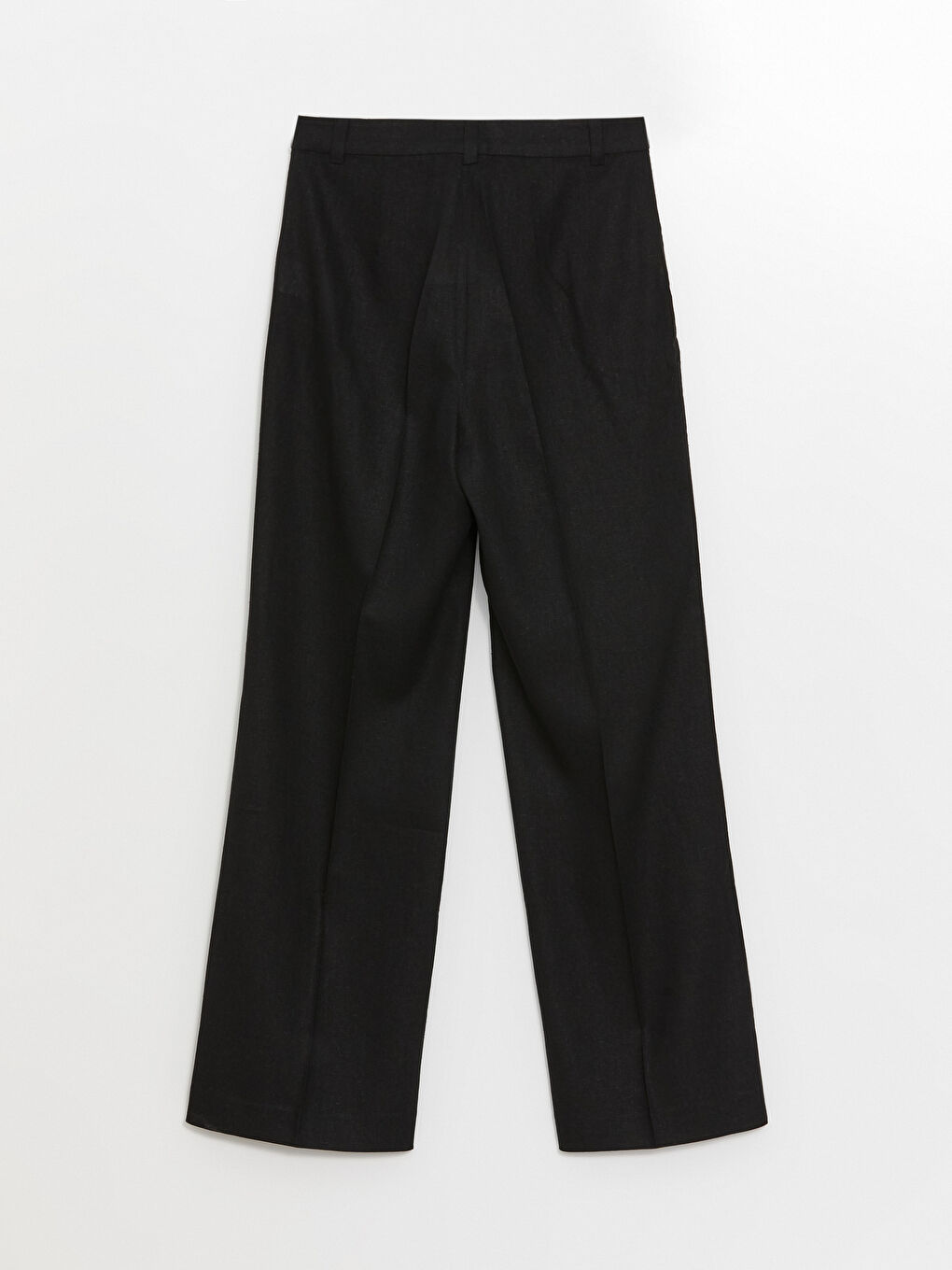 Regular Fit Plain Linen Blend Women's Trousers -S4JN91Z8-CVL