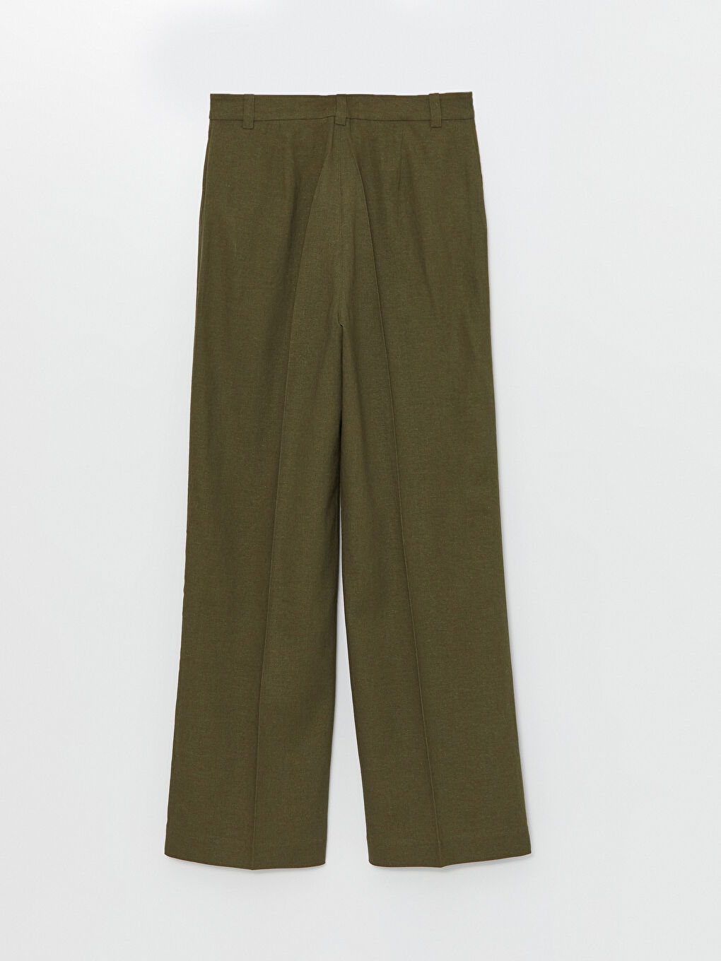 Regular Fit Plain Linen Blend Women's Trousers -S4JN91Z8-YGX