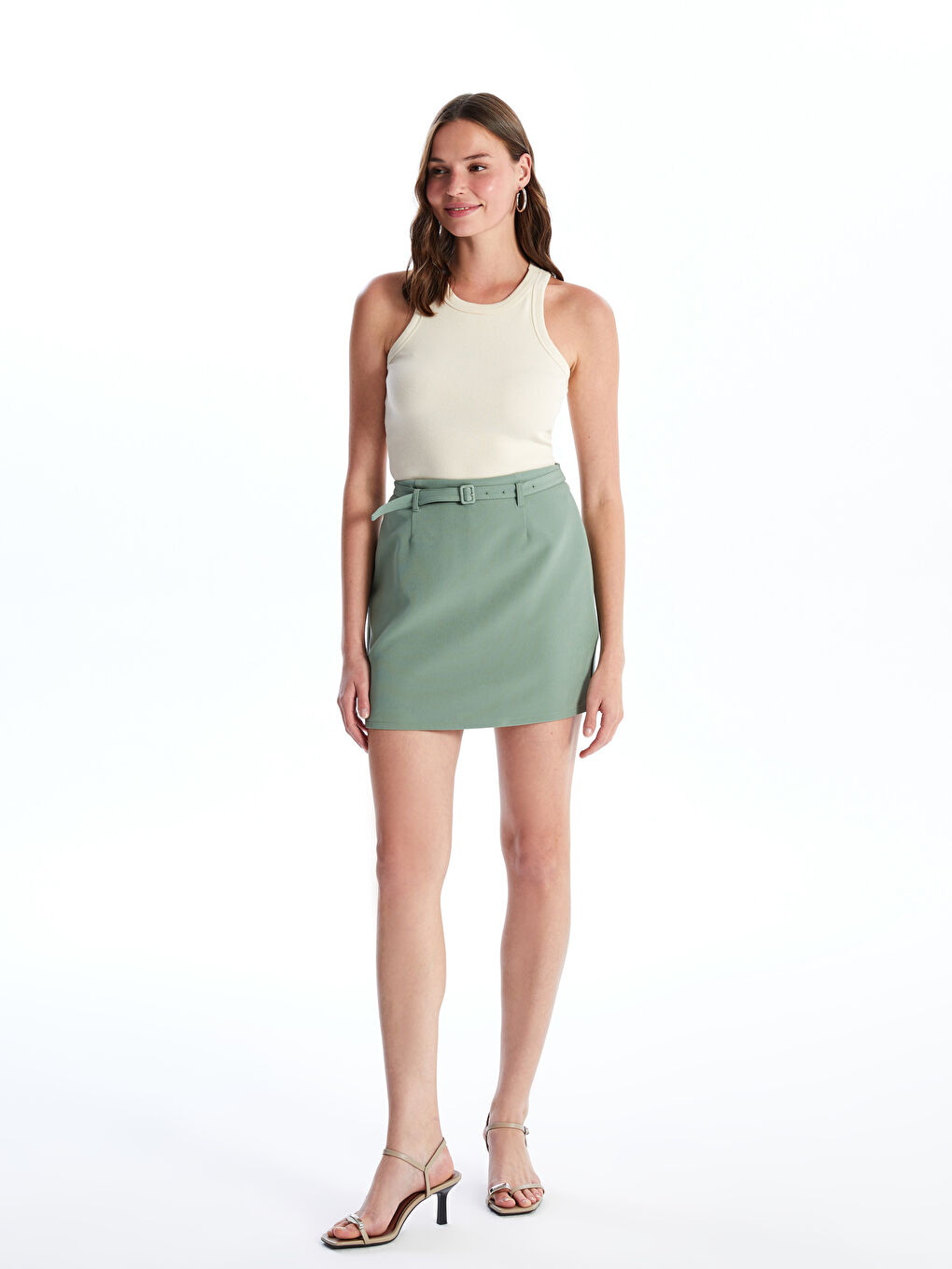 Women's Plain Skort with Zippered Waist -S4JN95Z8-Y3W