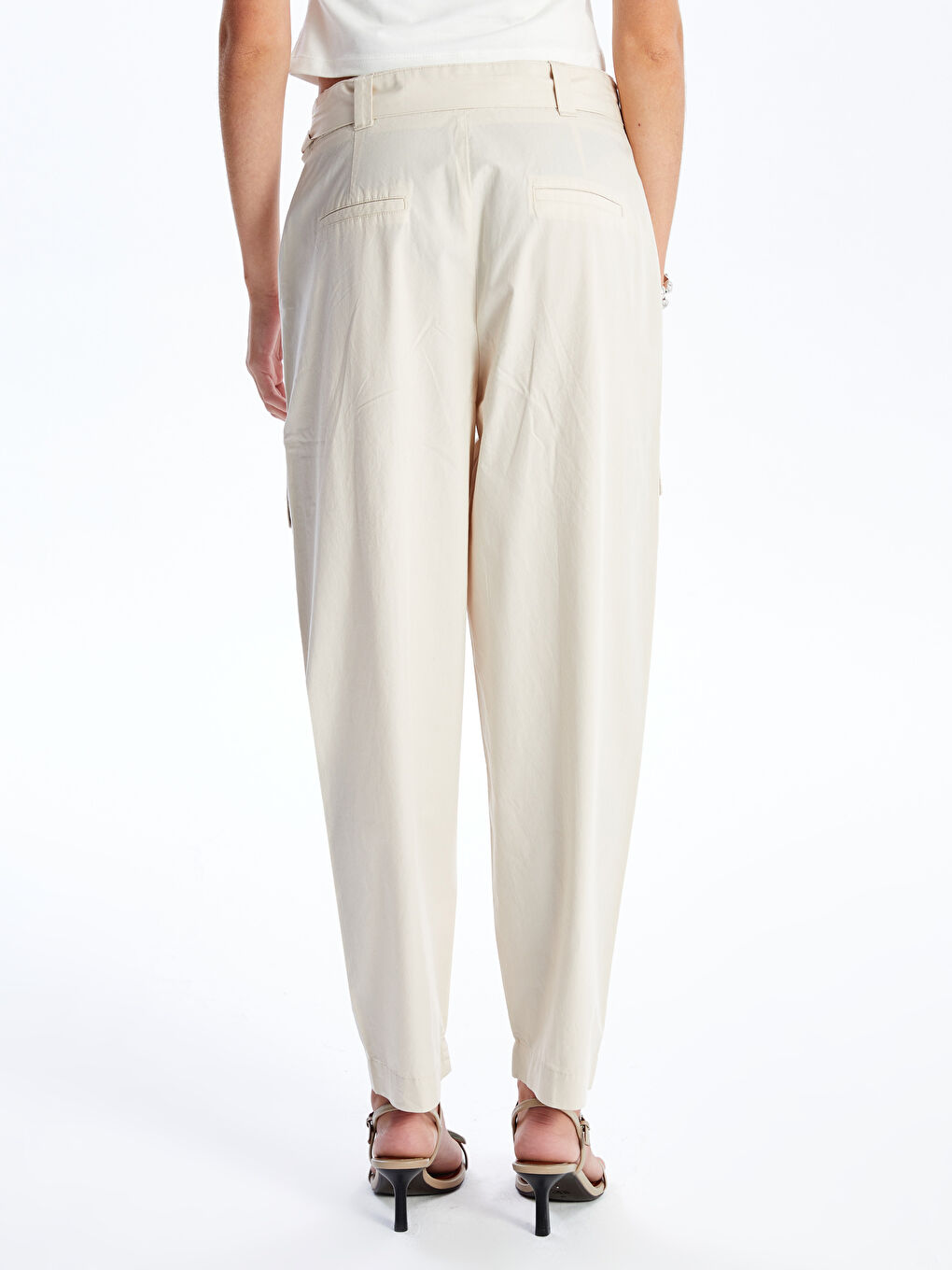 Belted Waist Slim Fit Women's Cargo Trousers -S4JN98Z8-VF5