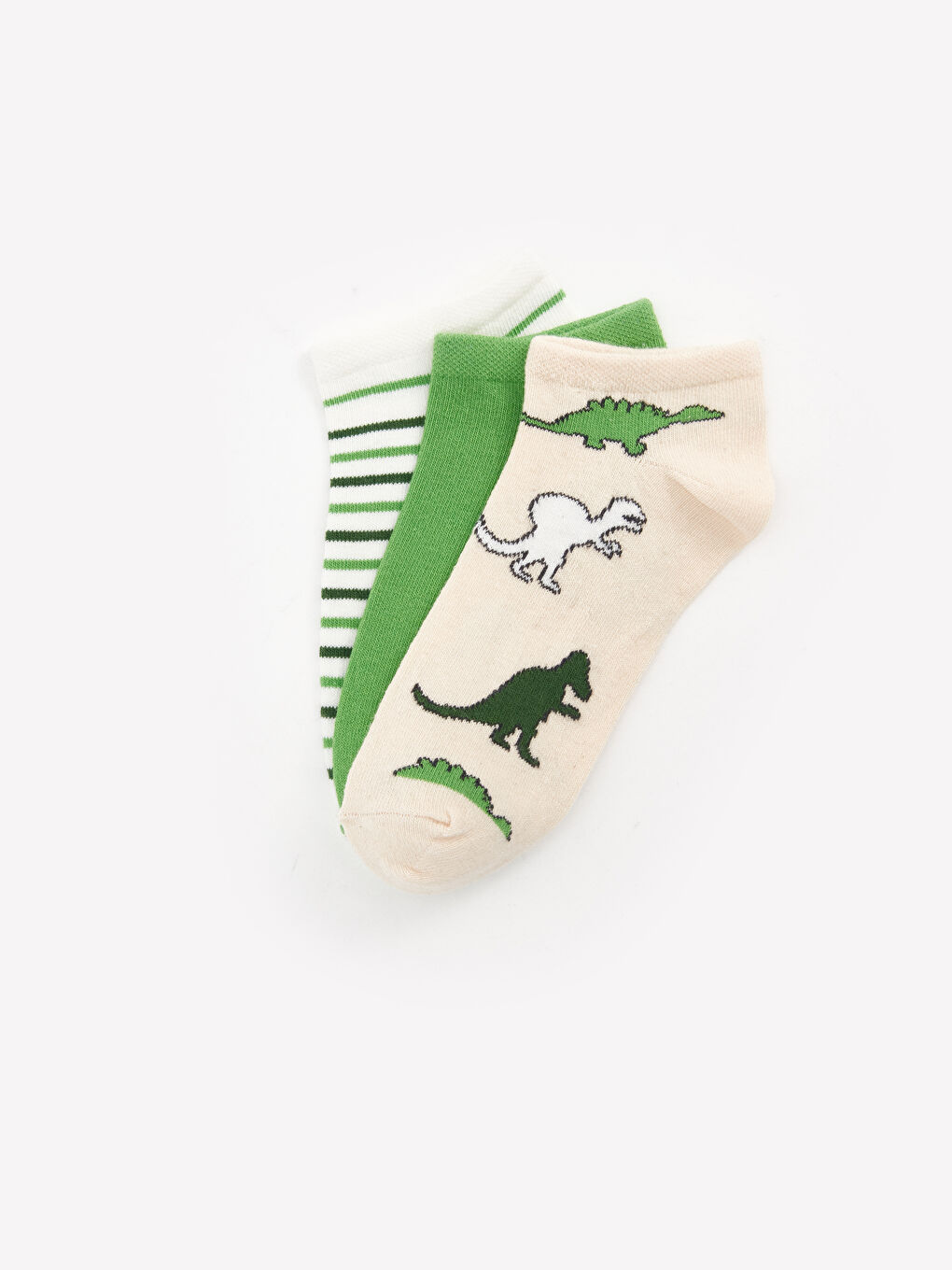 Bej Erkek Çocuk Patik Çorap 3'lü-1