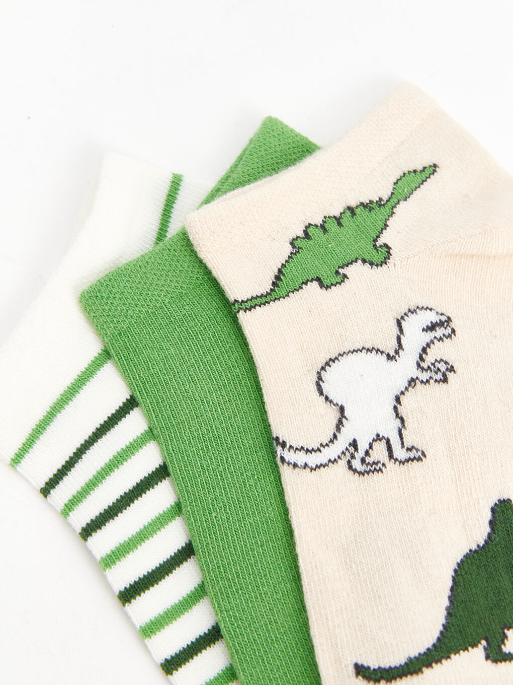 Bej Erkek Çocuk Patik Çorap 3'lü-2