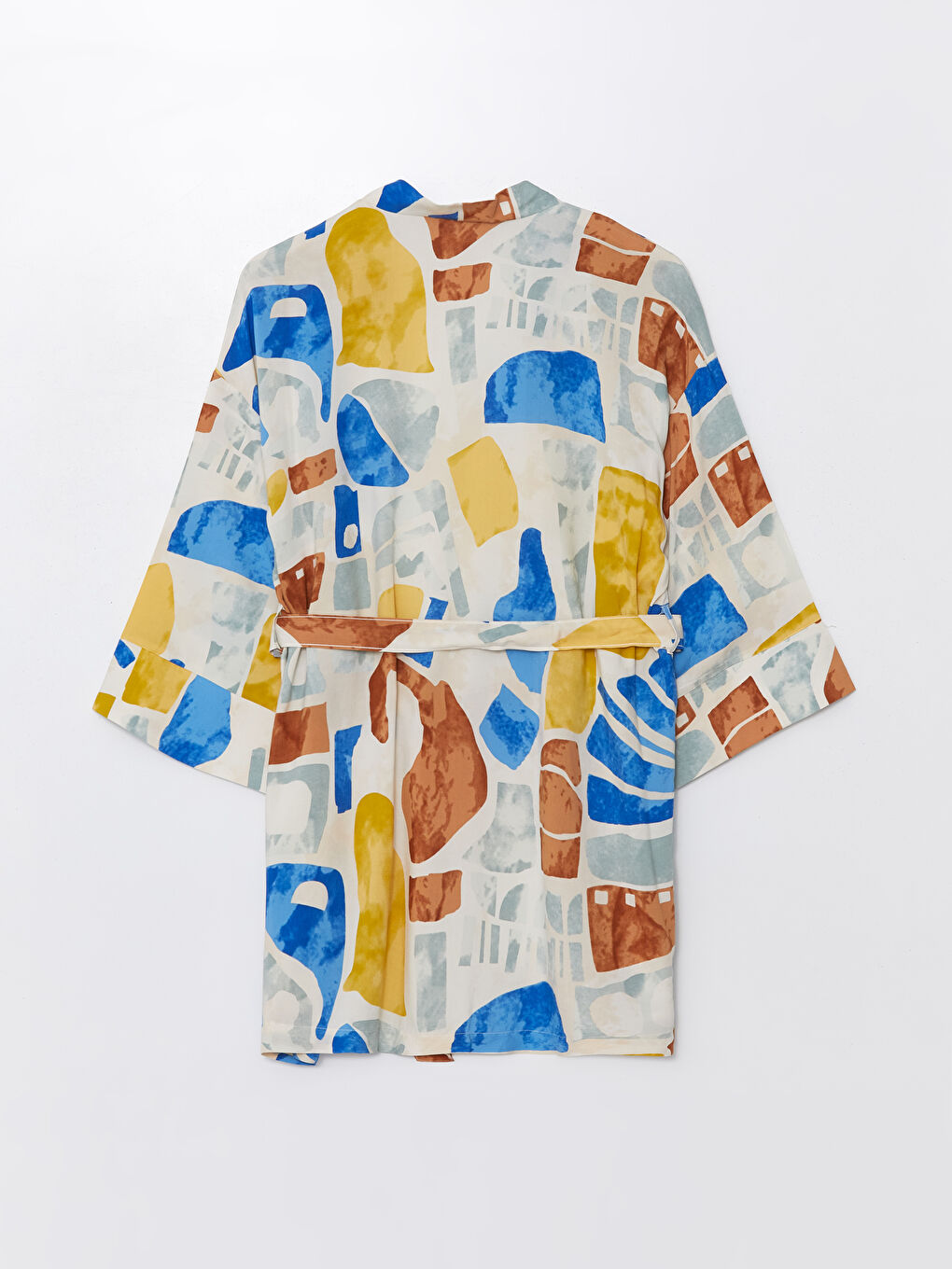 Женское кимоно с шалевым воротником и принтом-5