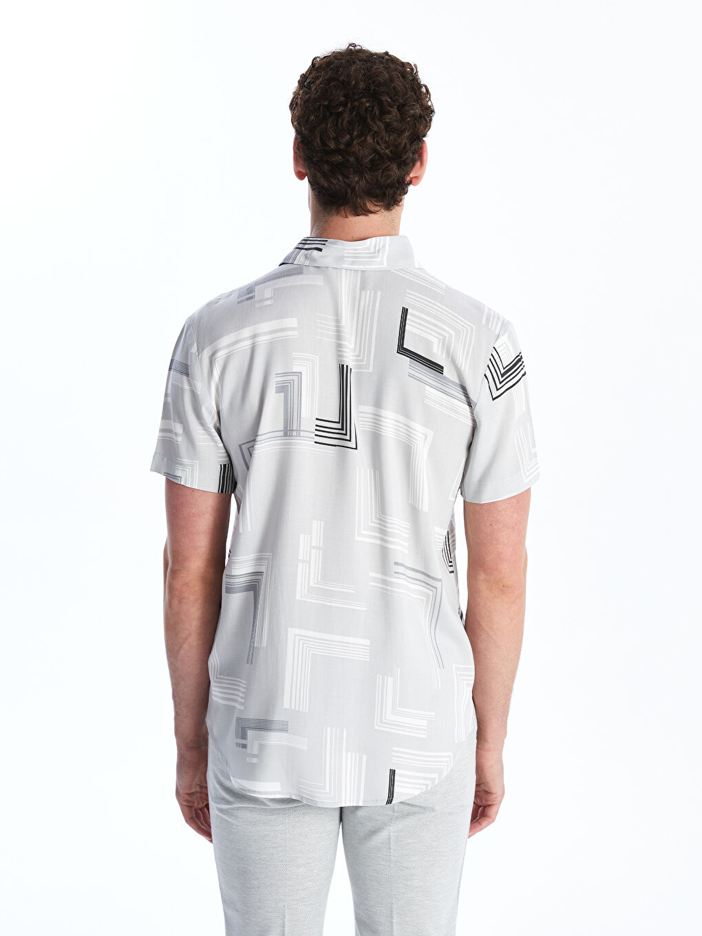 Ерлерге арналған вискоза стандартты пішім жейде-4