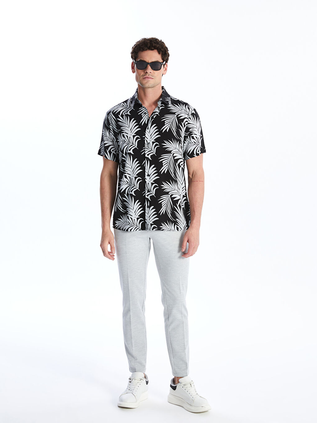 რეგულარული მორგება ვისკოზის მამაკაცის პერანგი-2