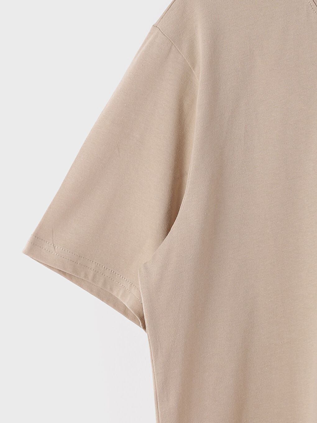 Crew Neck Short Sleeve Printed Combed Cotton Men's T-shirt-2