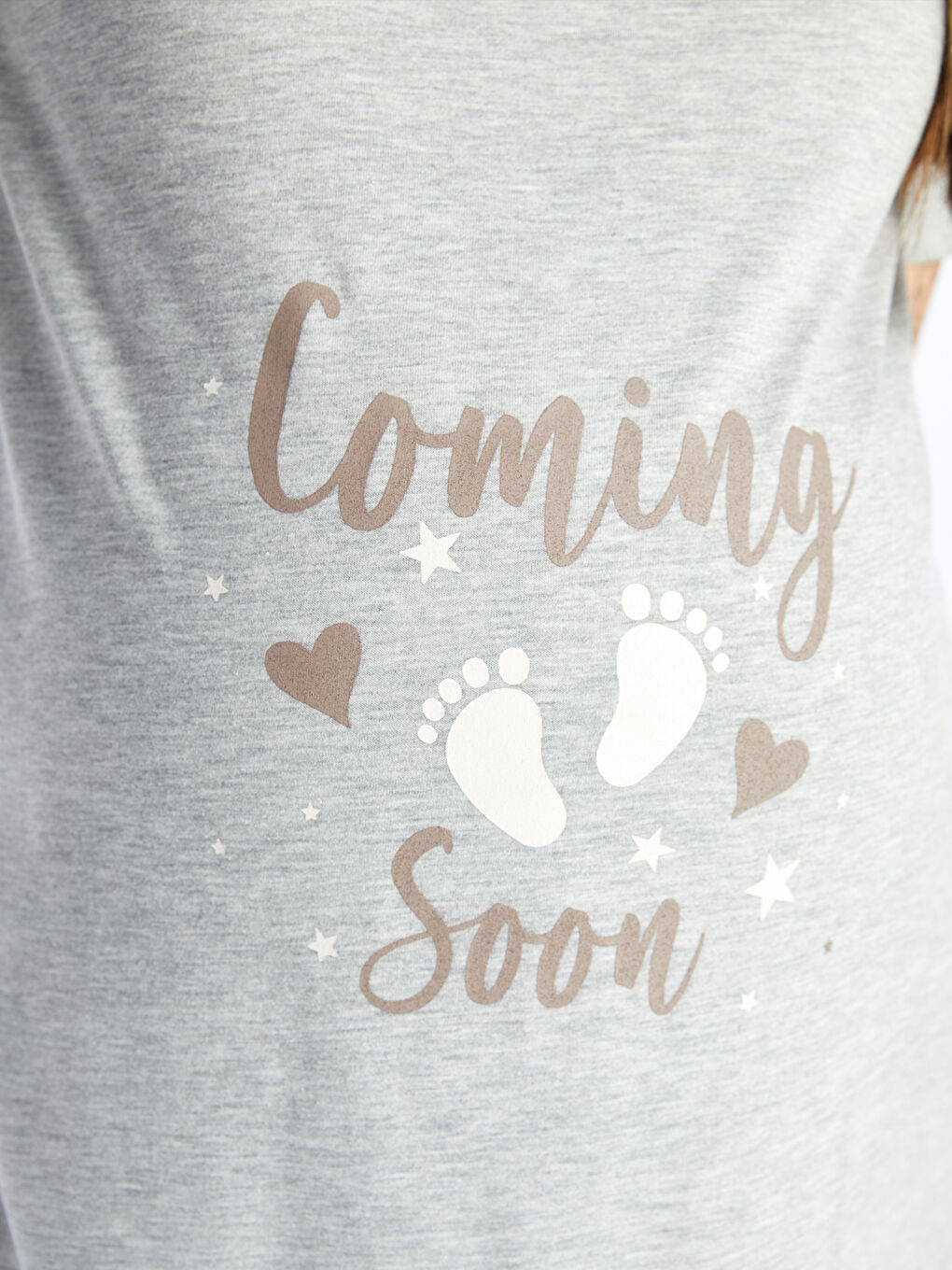 Crew Neck Printed Short Sleeve Maternity T-shirt -S4JO98Z8-CT3