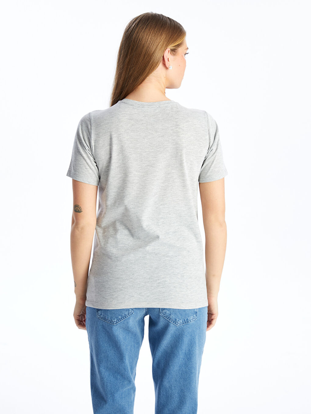 Crew Neck Printed Short Sleeve Maternity T-shirt -S4JO98Z8-CT3