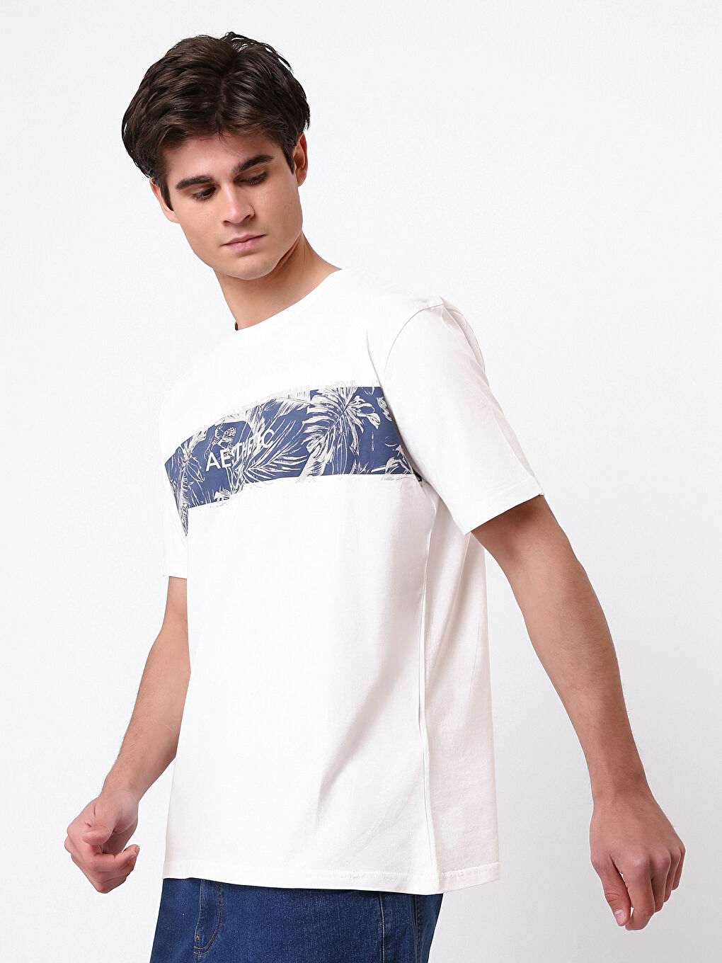 Crew Neck Printed Short Sleeve Men's T-Shirt-3