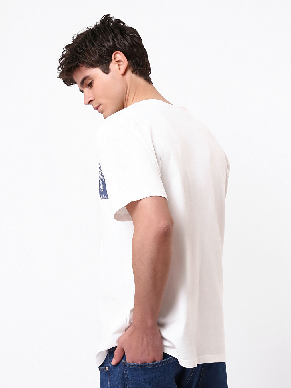 Crew Neck Printed Short Sleeve Men's T-Shirt-4