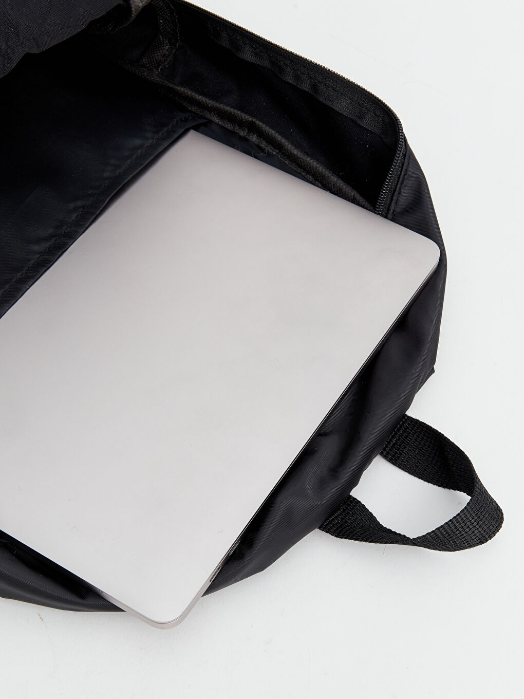 Siyah Düz Laptop Bölmeli Erkek Sırt Çantası-6