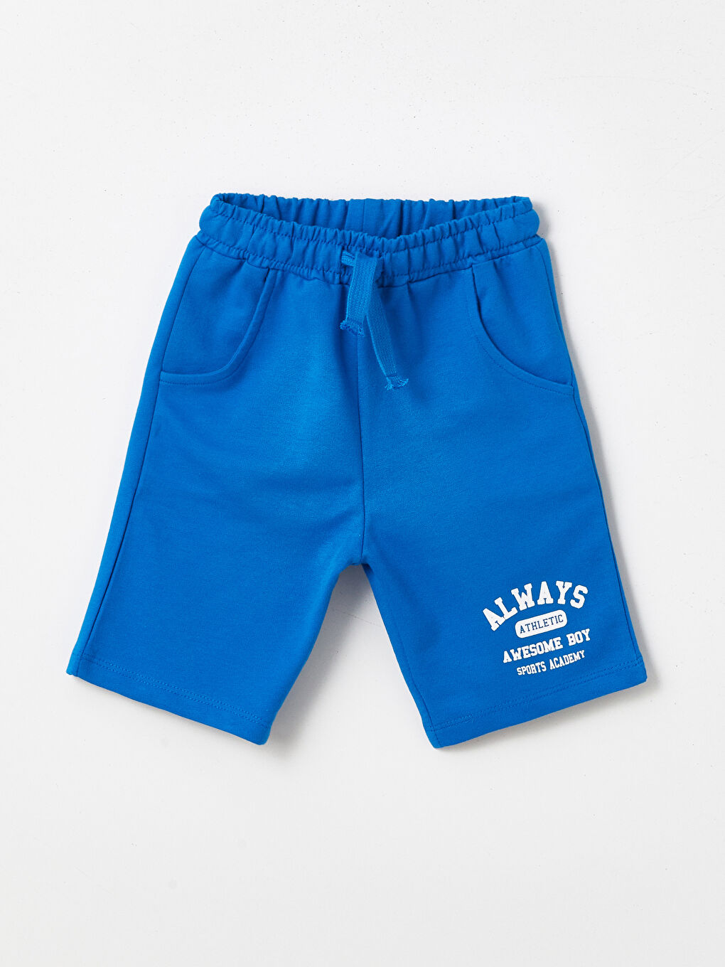 Mavi Beli Lastikli Baskılı Erkek Bebek Şort