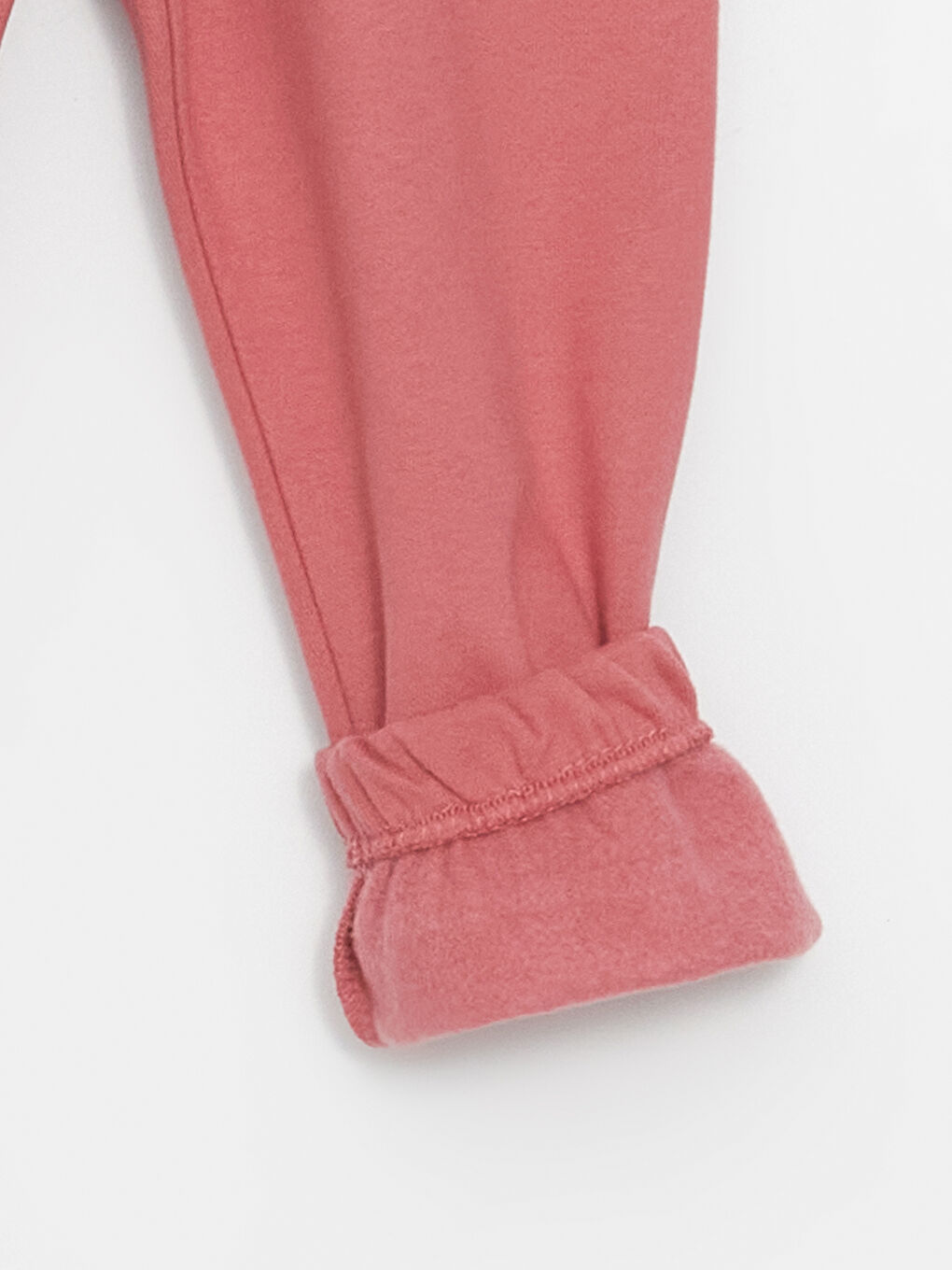 Pembe Beli Lastikli Basic Kız Bebek Eşofman Alt-1