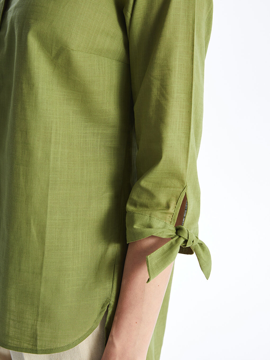 Women's Notch Neck Plain Blouse -S4JP97Z8-HBD