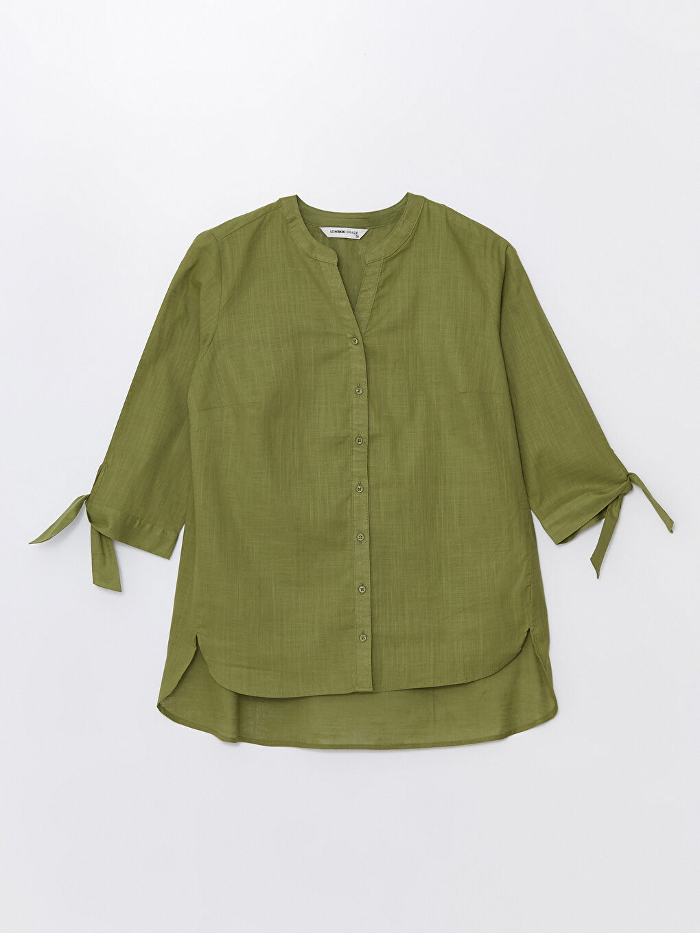 Women's Notch Neck Plain Blouse -S4JP97Z8-HBD