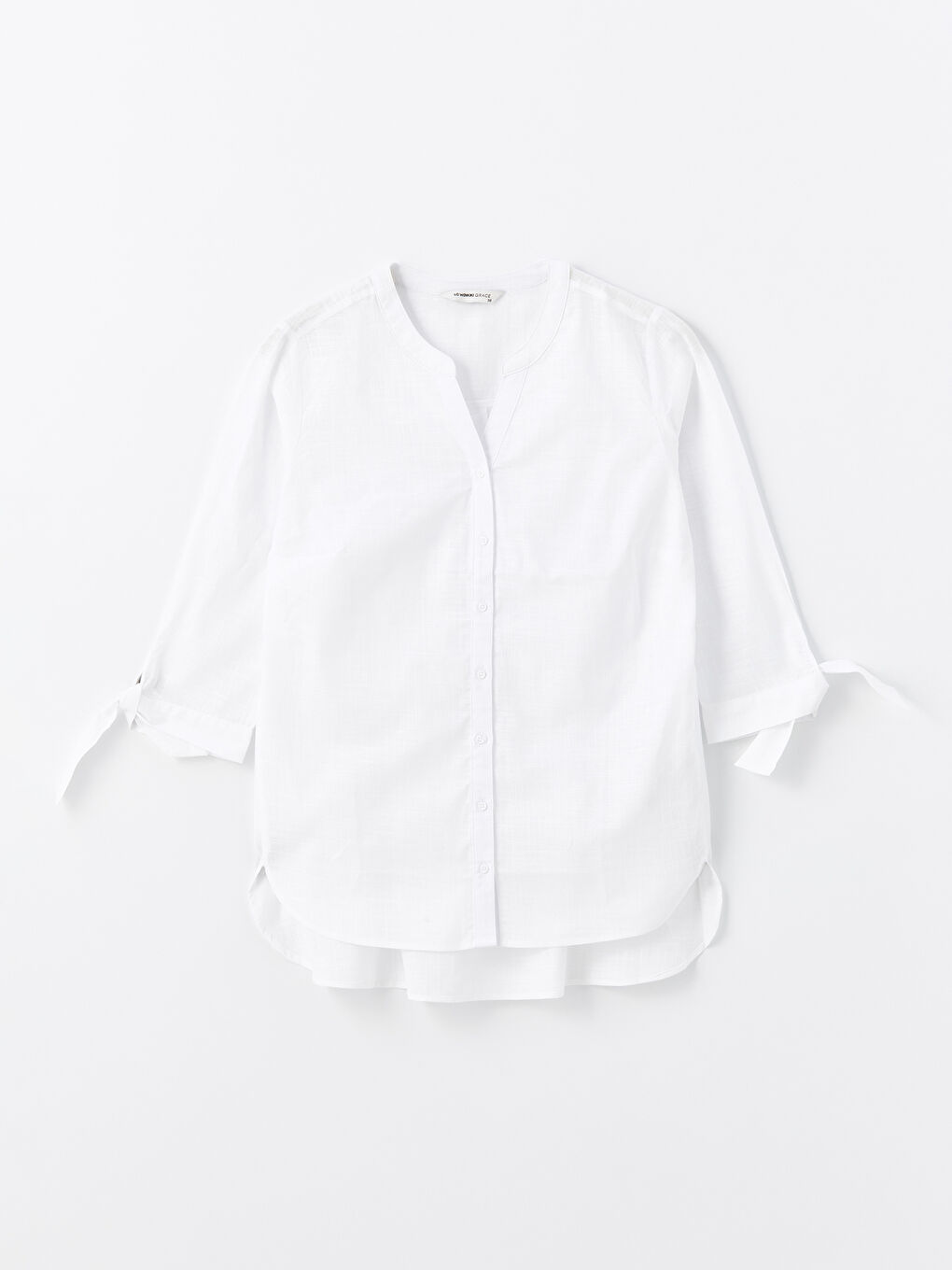 Women's Notch Neck Plain Blouse -S4JP97Z8-KE8