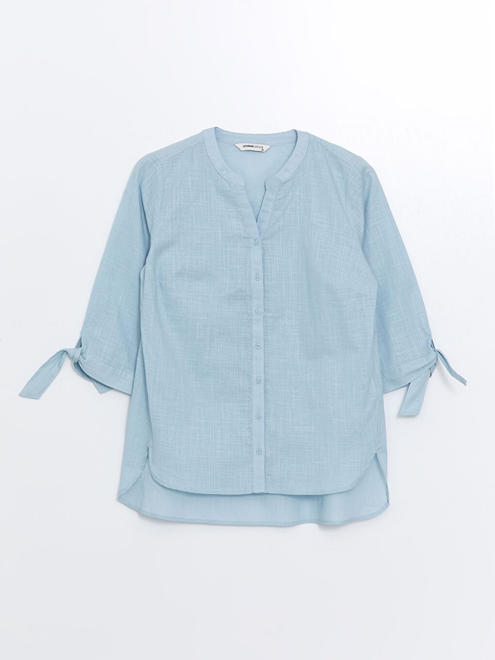 Women's Notch Neck Plain Blouse -S4JP97Z8-PPZ