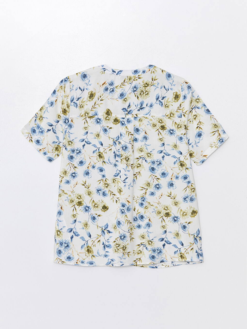 Notch Neck Floral Short Sleeve Women's Blouse -S4JP98Z8-LRA