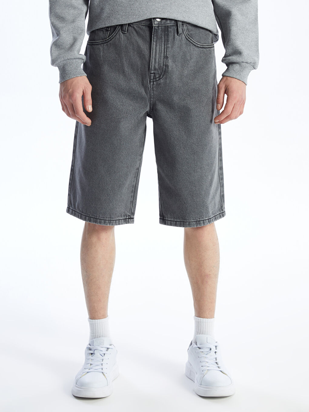 თავისუფალი ჭრის მამაკაცის ჯინსის შორტები-2