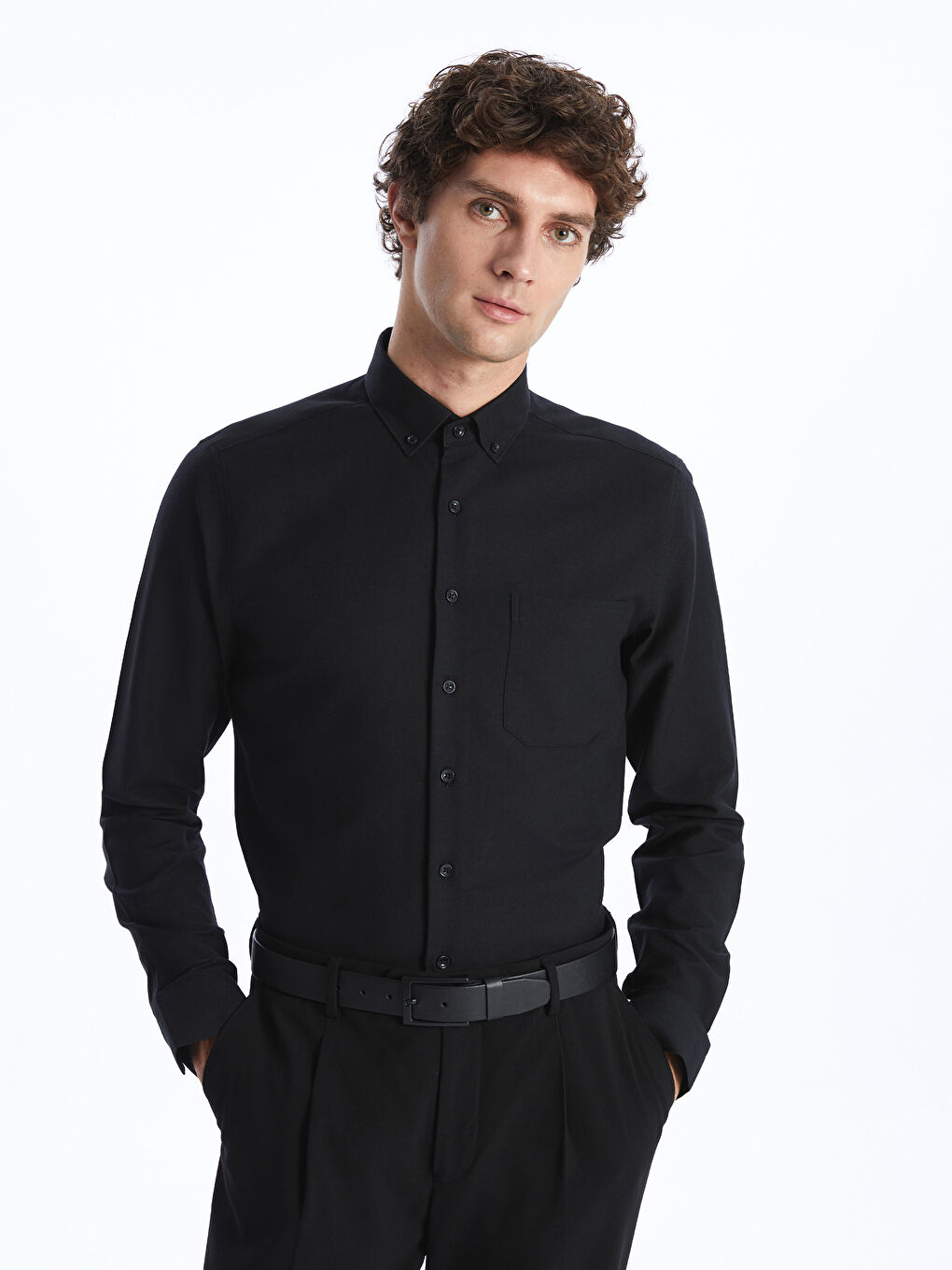 Regular Fit Long Sleeve Men's Shirt -S4JQ26Z8-RQL