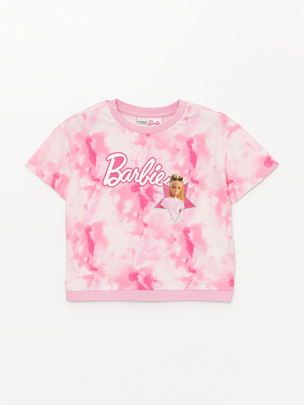 Футболка с круглым вырезом и принтом Барби и леггинсы для девочек-1