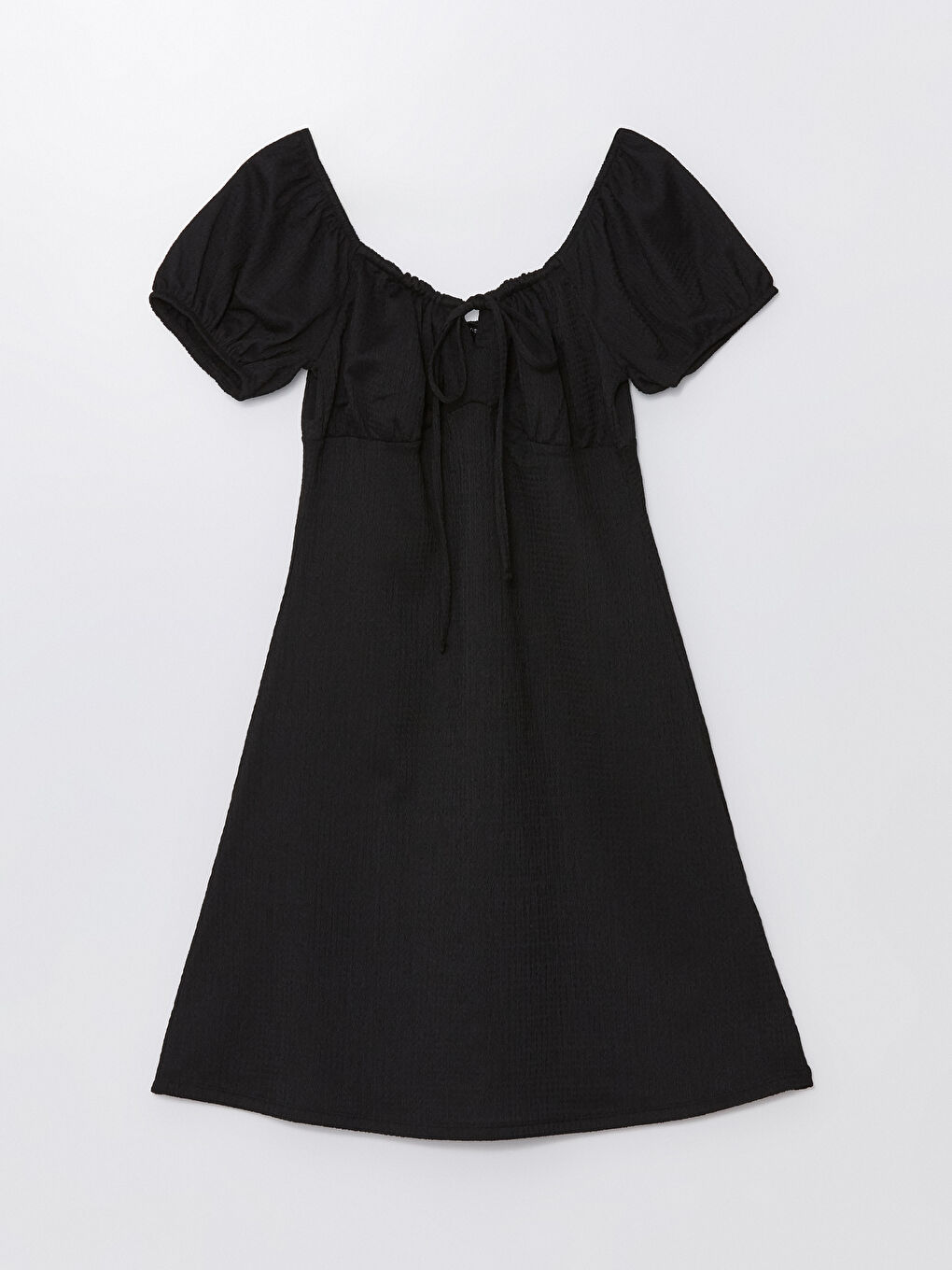 Robe pour Femmes à Encolure Bateau Unie à Manches Courtes-5