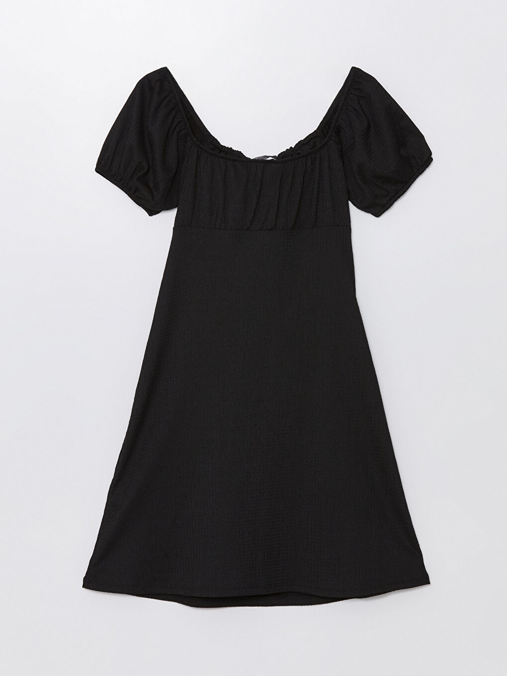 Robe pour Femmes à Encolure Bateau Unie à Manches Courtes-6