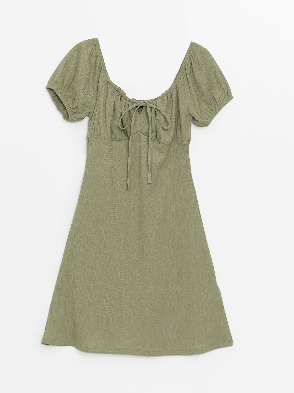 LCW Vision Slash Neck Plain Short Sleeve Women's Dress -S4JQ81Z8-GUY
