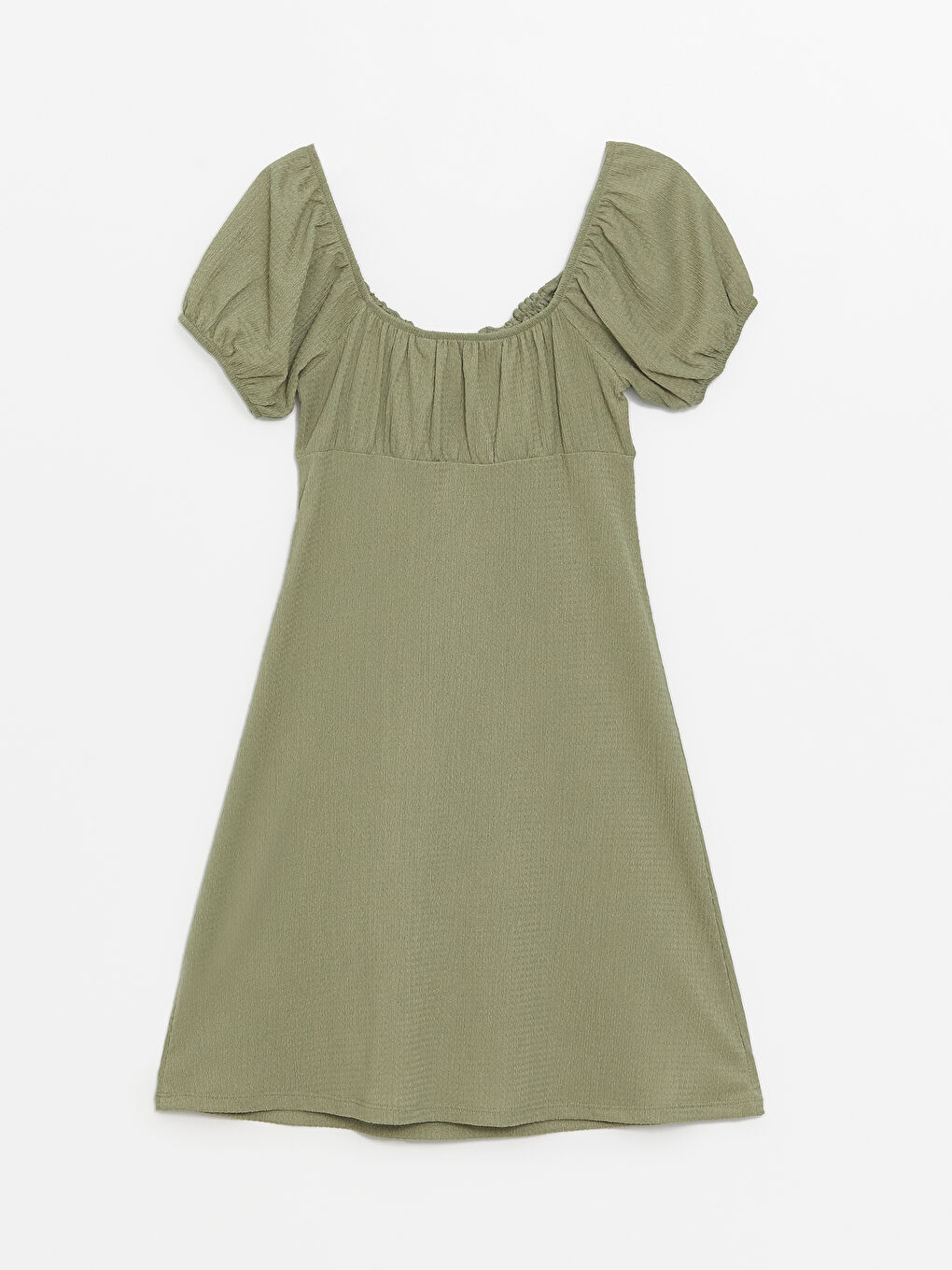 LCW Vision Slash Neck Plain Short Sleeve Women's Dress -S4JQ81Z8-GUY