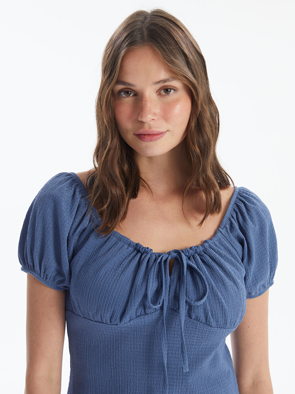 Slash Neck Plain Short Sleeve Women's Dress -S4JQ81Z8-H7T