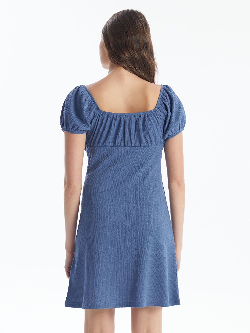Slash Neck Plain Short Sleeve Women's Dress -S4JQ81Z8-H7T