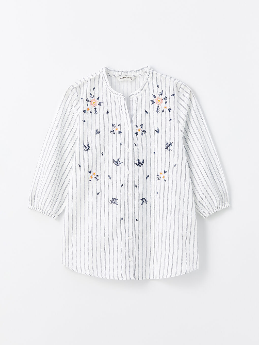 Notch Neck Striped Women's Blouse -S4JR26Z8-LEN