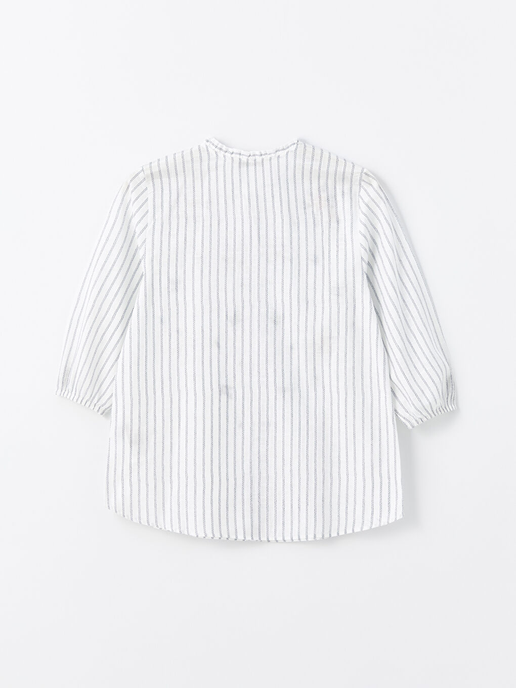 Notch Neck Striped Women's Blouse -S4JR26Z8-LEN