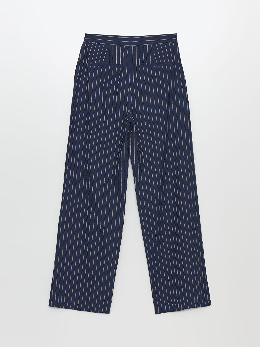Standard Fit Striped Linen Blend Women's Trousers -S4JR49Z8-LGS
