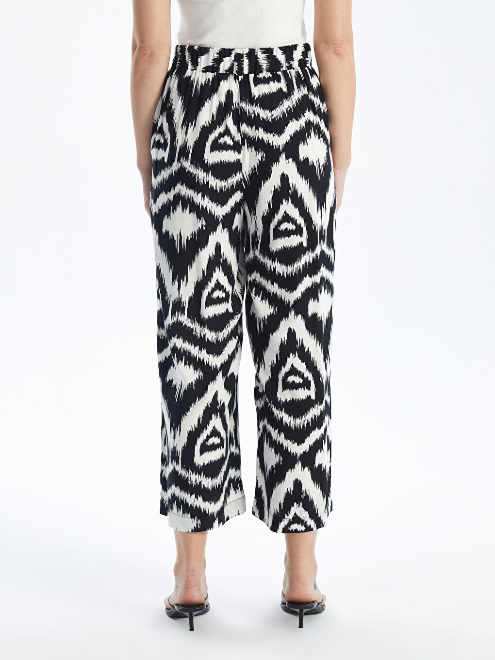 Patterned Women's Capri with Elastic Waist -S4JR53Z8-LQJ