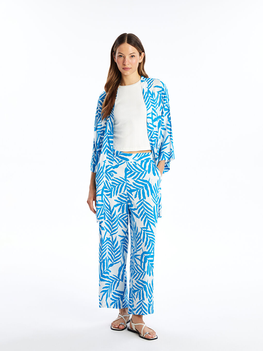 Patterned Women's Capri with Elastic Waist