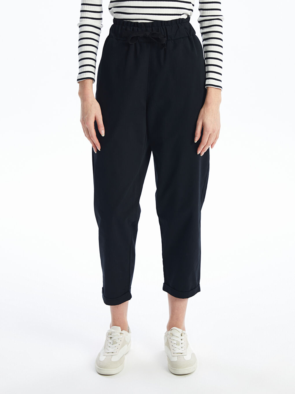 Elasticated Waist Relaxed Fit Women's Trousers -S4JR74Z8-CVL