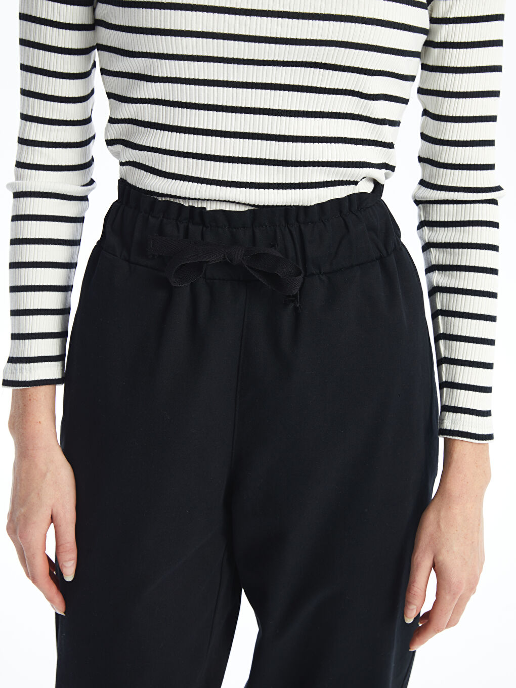 Elasticated Waist Relaxed Fit Women's Trousers -S4JR74Z8-CVL