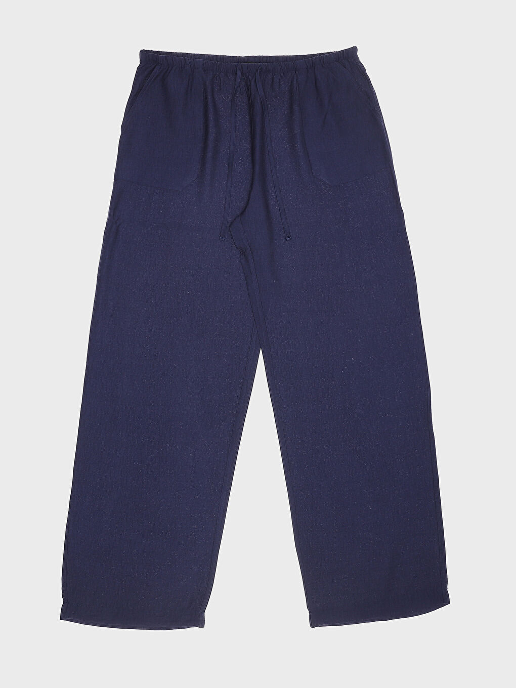 Elasticated Waist Plain Wide Leg Women's Trousers-4