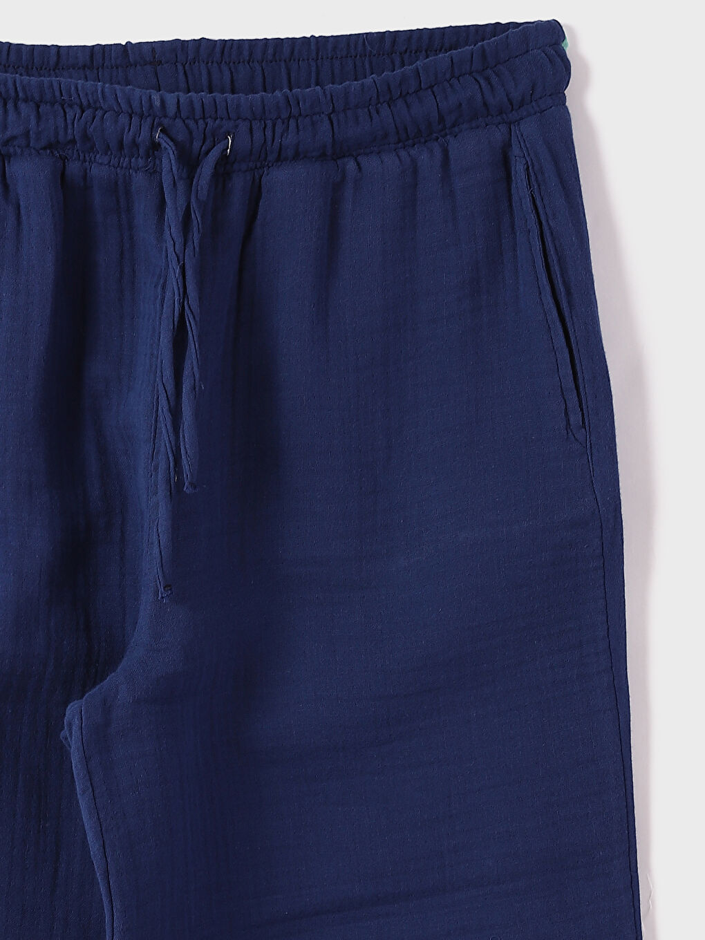 بنطلون واسع الساق سادة بخصر مرن للسيدات-2