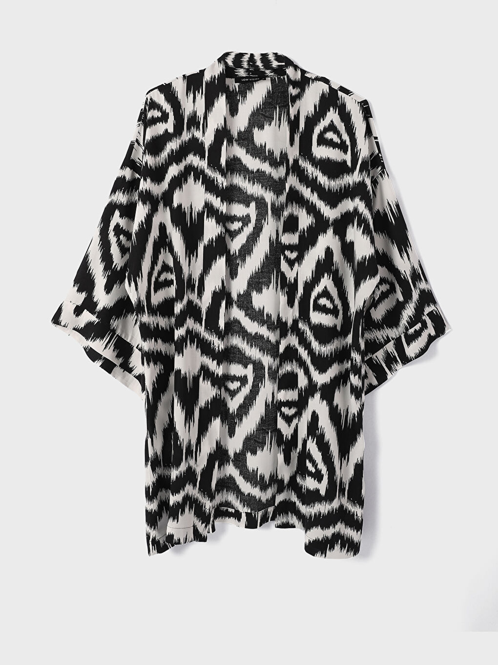 Shawl Collar Patterned Oversize Women's Kimono-3